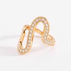 Gold Plated Ring Geometric Design Size 6
